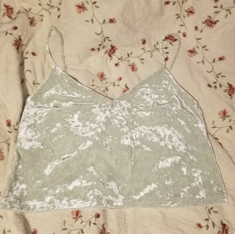 Mint Green Crushed Velvet Top